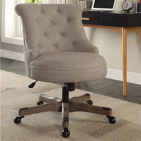 Linon Sinclair Office Chair with Wood Base